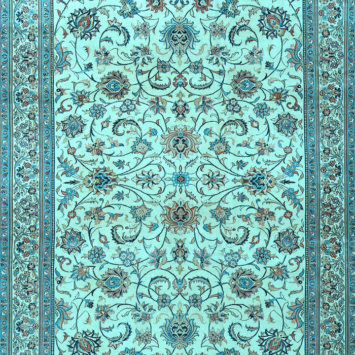 Machine Washable Persian Light Blue Traditional Rug, wshtr3682lblu