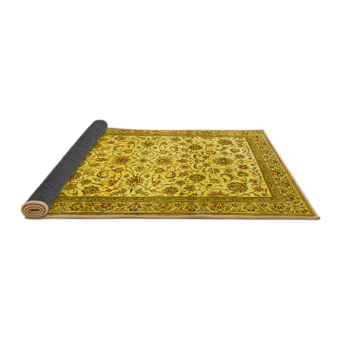 Sideview of Persian Yellow Traditional Rug, tr3682yw