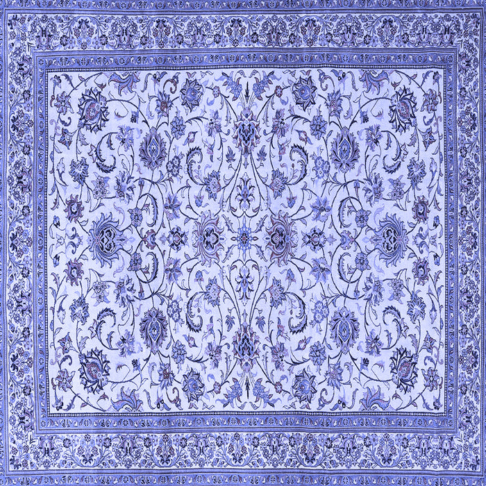 Square Machine Washable Persian Blue Traditional Rug, wshtr3682blu