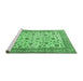 Sideview of Machine Washable Persian Emerald Green Traditional Area Rugs, wshtr3682emgrn