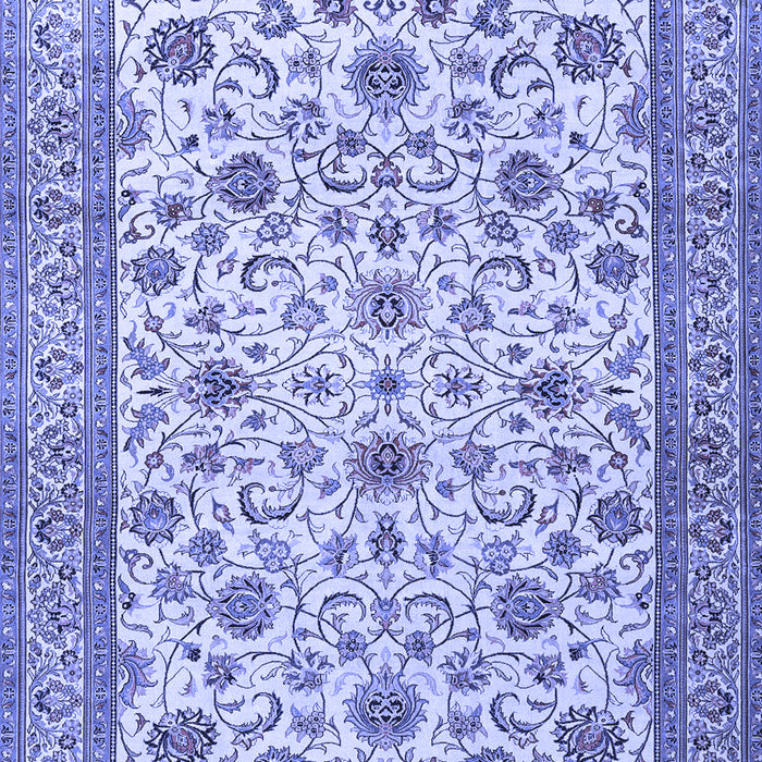 Machine Washable Persian Blue Traditional Rug, wshtr3682blu