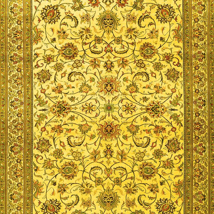 Machine Washable Persian Yellow Traditional Rug, wshtr3682yw