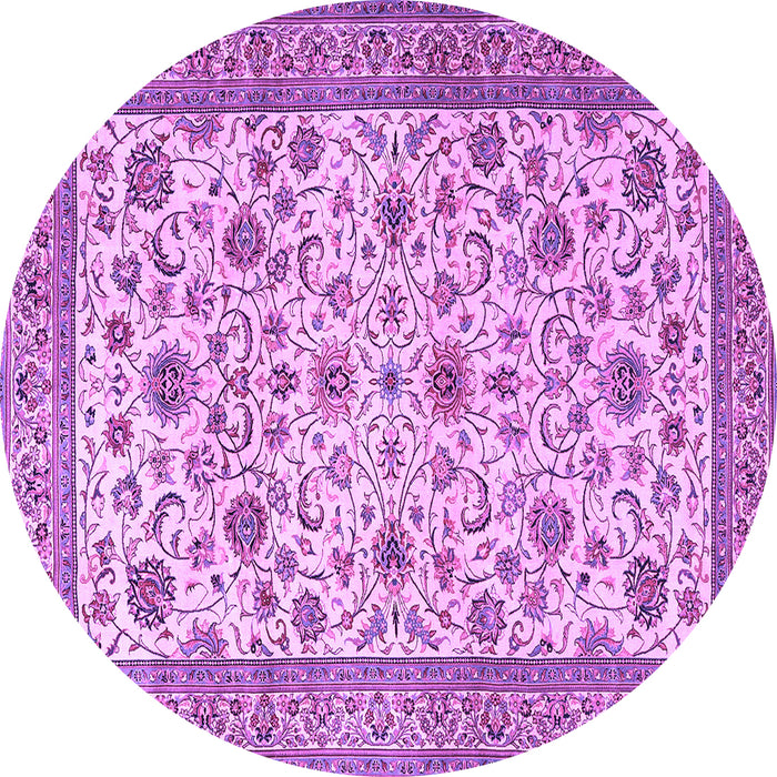 Round Persian Purple Traditional Rug, tr3682pur