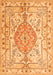 Serging Thickness of Machine Washable Medallion Orange Traditional Area Rugs, wshtr3683org