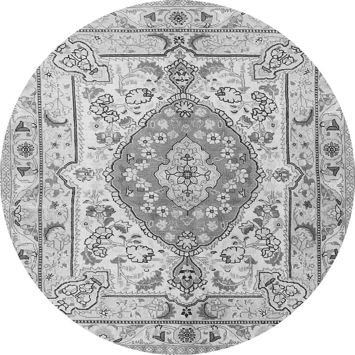 Machine Washable Medallion Gray Traditional Rug, wshtr3683gry