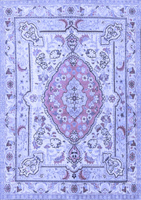 Medallion Blue Traditional Rug, tr3683blu