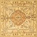 Square Medallion Brown Traditional Rug, tr3683brn