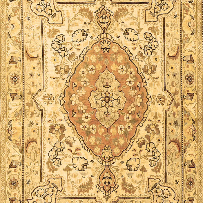 Machine Washable Medallion Brown Traditional Rug, wshtr3683brn