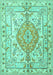 Medallion Turquoise Traditional Rug, tr3683turq