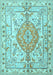 Medallion Light Blue Traditional Rug, tr3683lblu