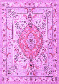 Medallion Purple Traditional Rug, tr3683pur