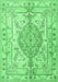 Medallion Emerald Green Traditional Rug, tr3683emgrn