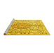 Sideview of Machine Washable Medallion Yellow Traditional Rug, wshtr3683yw