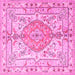 Square Medallion Pink Traditional Rug, tr3683pnk