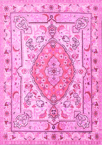 Medallion Pink Traditional Rug, tr3683pnk