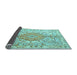 Sideview of Medallion Light Blue Traditional Rug, tr3683lblu