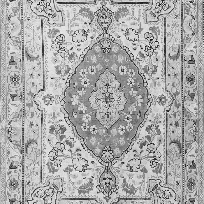 Serging Thickness of Machine Washable Medallion Gray Traditional Rug, wshtr3683gry