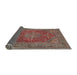 Sideview of Traditional Brown Red Persian Rug, tr3684