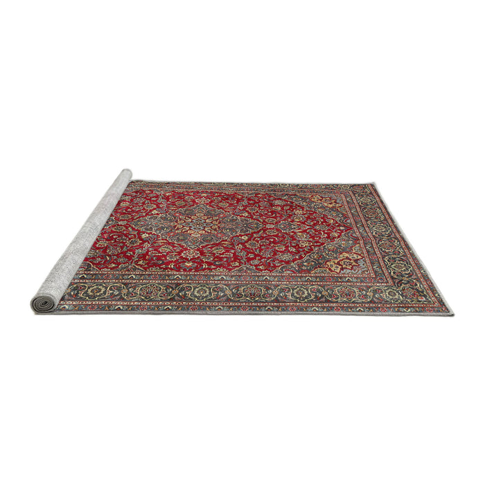 Sideview of Machine Washable Traditional Brown Red Rug, wshtr3684