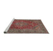 Sideview of Machine Washable Traditional Brown Red Rug, wshtr3684