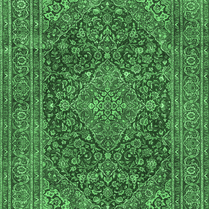 Machine Washable Persian Emerald Green Traditional Area Rugs, wshtr3684emgrn