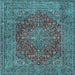 Square Persian Light Blue Traditional Rug, tr3684lblu