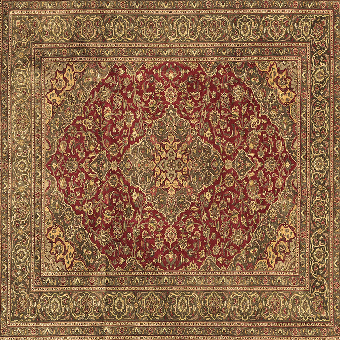Square Machine Washable Persian Brown Traditional Rug, wshtr3684brn