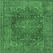Square Persian Emerald Green Traditional Rug, tr3684emgrn