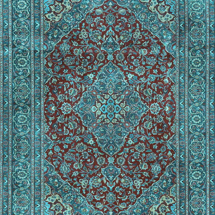 Machine Washable Persian Light Blue Traditional Rug, wshtr3684lblu