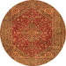 Square Persian Orange Traditional Rug, tr3684org