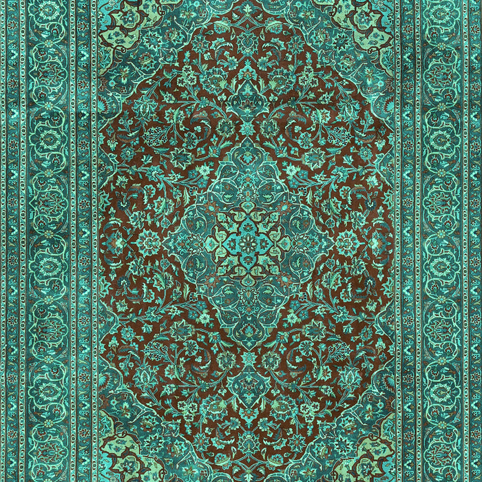 Machine Washable Persian Turquoise Traditional Area Rugs, wshtr3684turq
