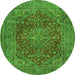 Square Persian Green Traditional Rug, tr3684grn