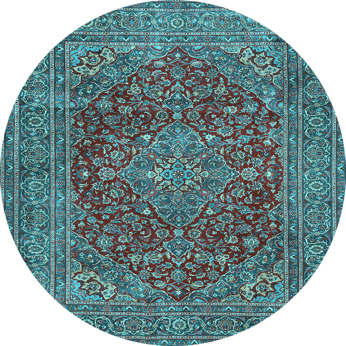 Round Persian Light Blue Traditional Rug, tr3684lblu