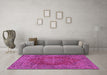 Machine Washable Persian Pink Traditional Rug in a Living Room, wshtr3684pnk