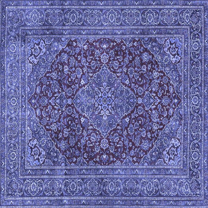 Square Machine Washable Persian Blue Traditional Rug, wshtr3684blu