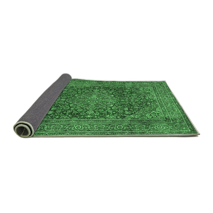 Sideview of Persian Emerald Green Traditional Rug, tr3684emgrn