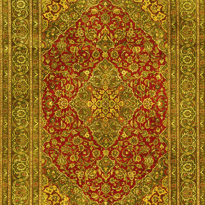 Machine Washable Persian Yellow Traditional Rug, wshtr3684yw