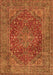 Serging Thickness of Machine Washable Persian Orange Traditional Area Rugs, wshtr3684org