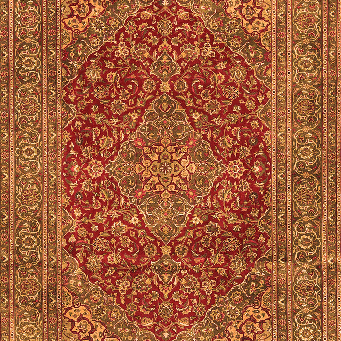 Serging Thickness of Machine Washable Persian Orange Traditional Area Rugs, wshtr3684org