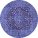 Round Persian Blue Traditional Rug, tr3684blu