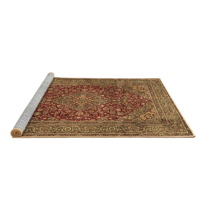 Sideview of Machine Washable Persian Brown Traditional Rug, wshtr3684brn