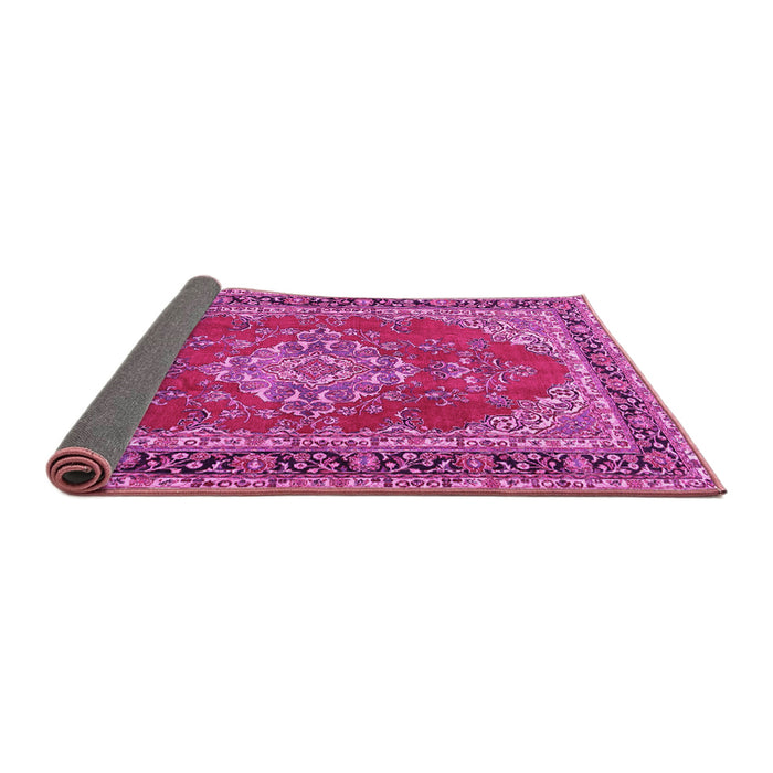 Sideview of Medallion Pink Traditional Rug, tr3685pnk