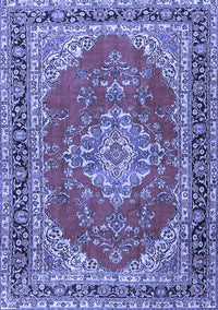 Medallion Blue Traditional Rug, tr3685blu