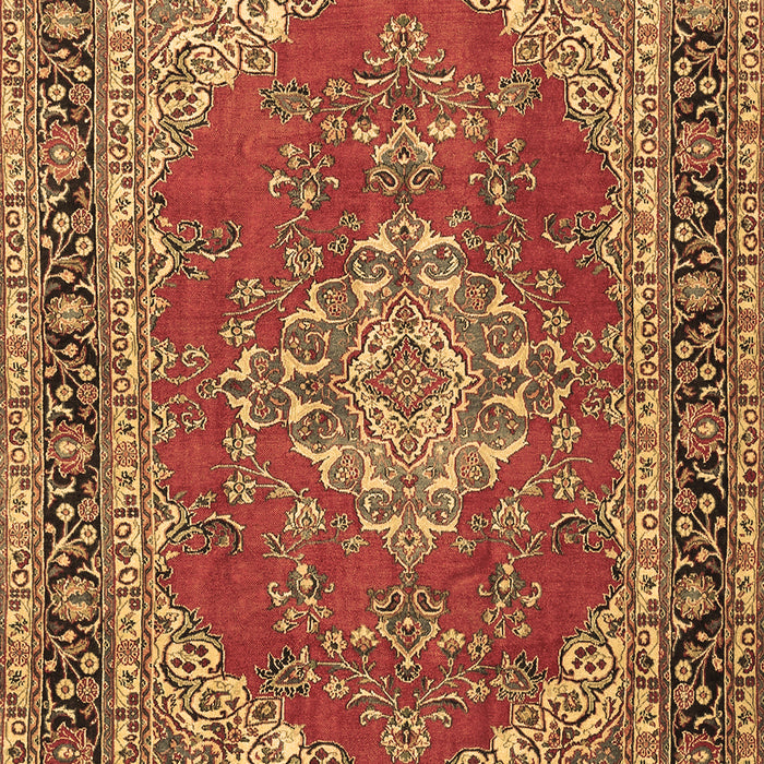 Machine Washable Medallion Brown Traditional Rug, wshtr3685brn