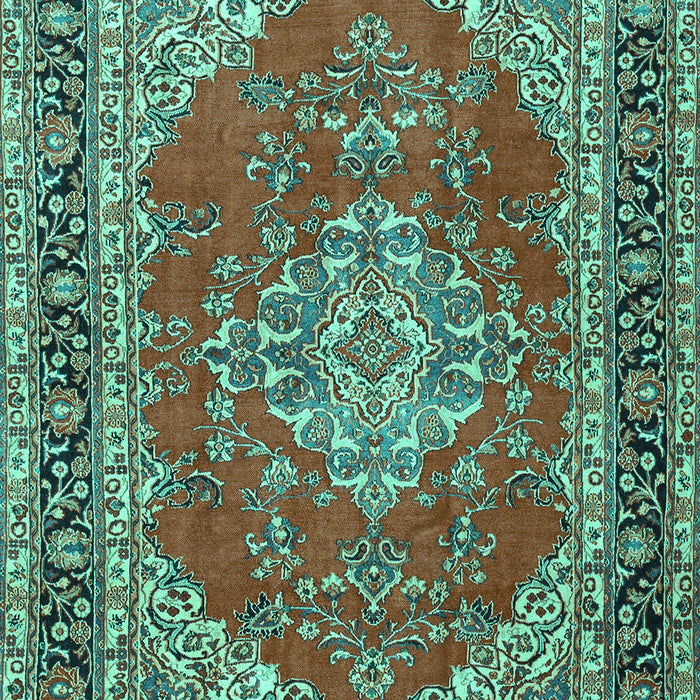 Medallion Turquoise Traditional Rug, tr3685turq