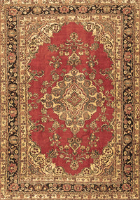 Medallion Brown Traditional Rug, tr3685brn