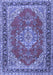 Medallion Blue Traditional Rug, tr3685blu