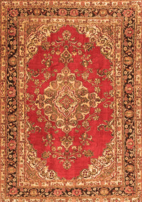 Medallion Orange Traditional Rug, tr3685org