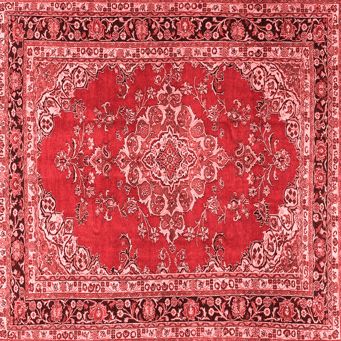 Machine Washable Medallion Red Traditional Rug, wshtr3685red