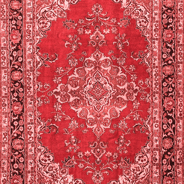 Machine Washable Medallion Red Traditional Rug, wshtr3685red